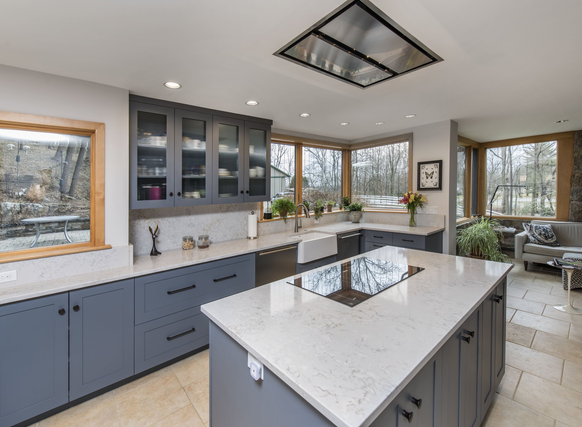 luxury kitchen remodel with grey cabinets by Penn Contractors luxury kitchen remodel with grey cabinets by Penn Contractors