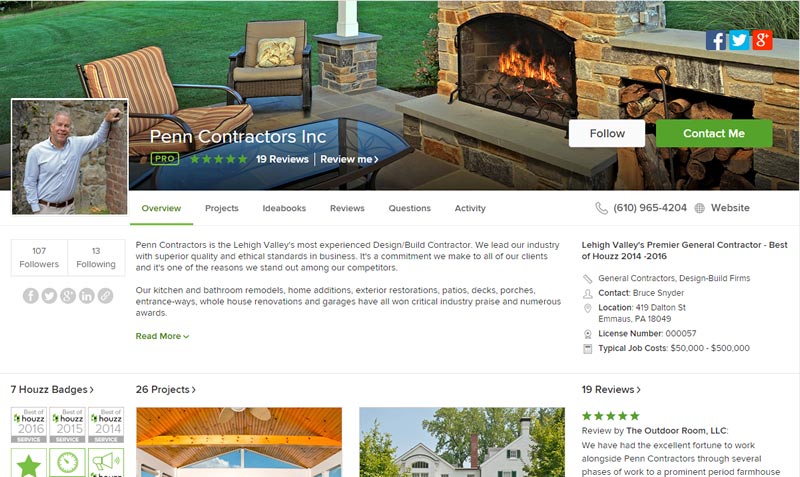 Penn Contractors Houzz Profile