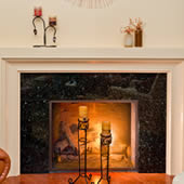 fireplace and mantle